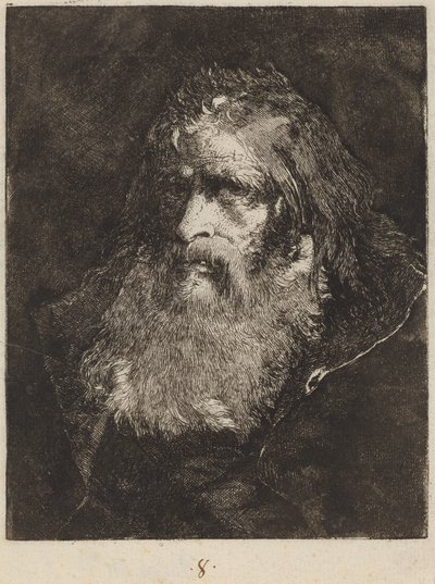 Oude Man met Blote Hoofd door Giovanni Domenico Tiepolo