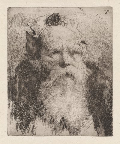 Oude man met baard, uit de Raccolta di Teste (Collectie van Hoofden) door Giovanni Domenico Tiepolo