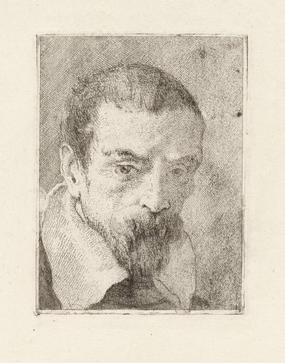 Oude man met een baard en een kaal hoofd, uit de Raccolta di Teste (Collectie van Hoofden) door Giovanni Domenico Tiepolo