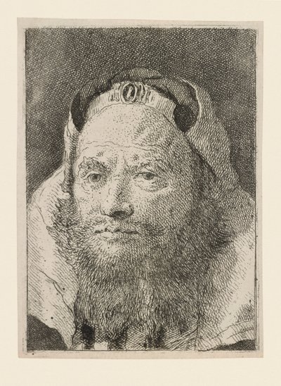 Oude man met een baard, uit de Raccolta di Teste (Collectie van Hoofden) door Giovanni Domenico Tiepolo