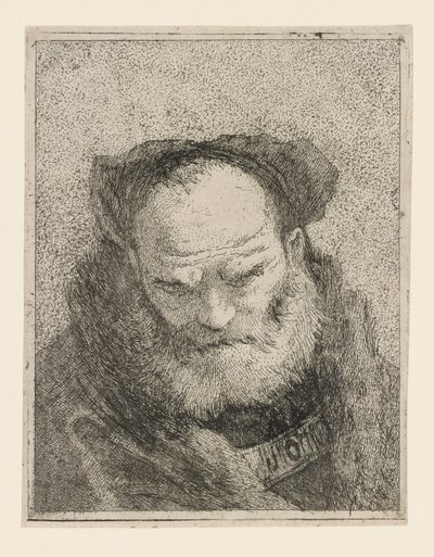 Oude Man met een Baard, uit de Raccolta di Teste (Collectie van Hoofden) door Giovanni Domenico Tiepolo