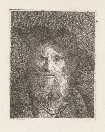 Oude Man met een Hoed, uit de Raccolta di Teste (Collectie van Hoofden) door Giovanni Domenico Tiepolo