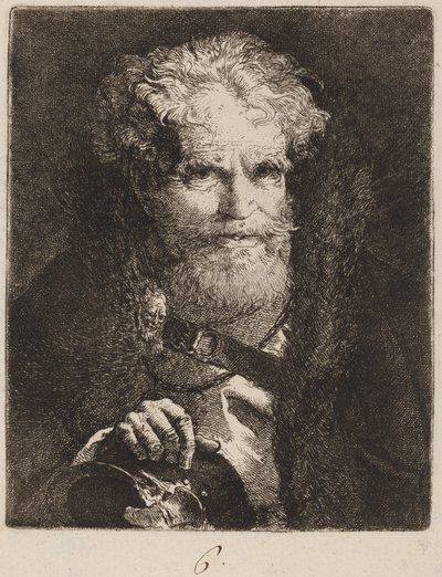 Oude Man met een Helm door Giovanni Domenico Tiepolo