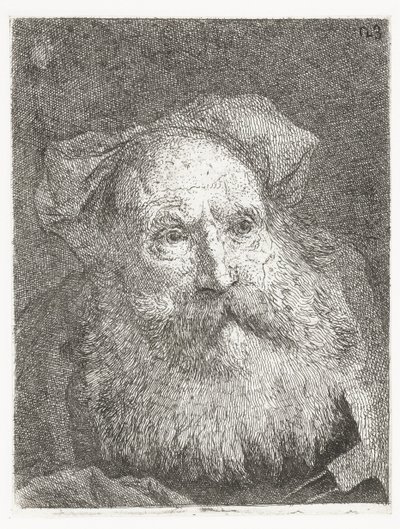 Oude man met baard door Giovanni Domenico Tiepolo