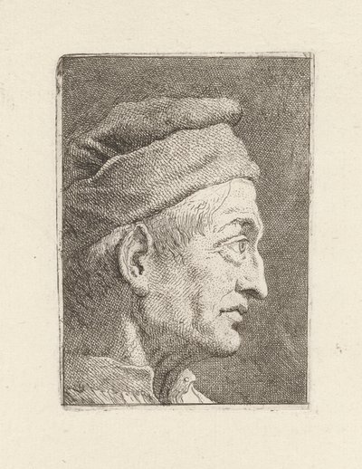 Profiel van een Oude Man, uit de Raccolta di Teste door Giovanni Domenico Tiepolo