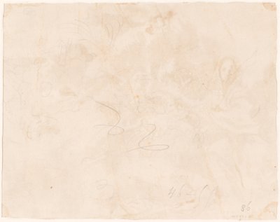 Schets voor de Vlucht naar Egypte (verso) door Giovanni Domenico Tiepolo