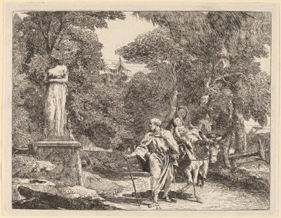 De episode van het vallende idool door Giovanni Domenico Tiepolo