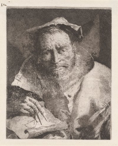 De Wiskundige, uit de Raccolta di Teste (Collectie van Hoofden) door Giovanni Domenico Tiepolo
