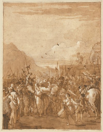 Het afscheid van de heiligen Petrus en Paulus door Giovanni Domenico Tiepolo
