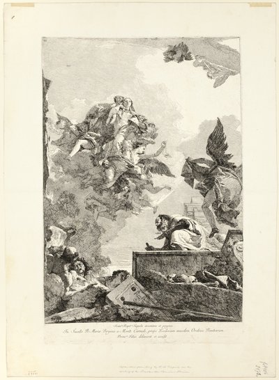 De Maagd verschijnt aan St. Simon Stock door Giovanni Domenico Tiepolo