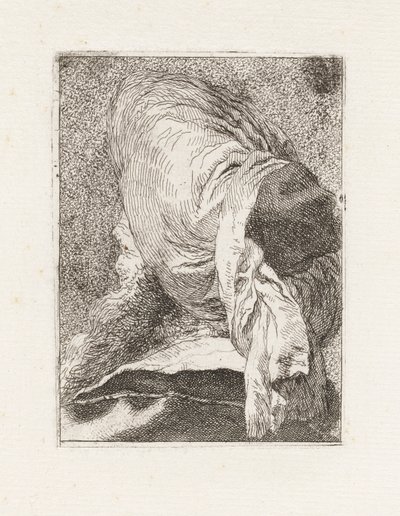 Turk gezien van achteren, uit de Raccolta di Teste (Collectie van Hoofden) door Giovanni Domenico Tiepolo