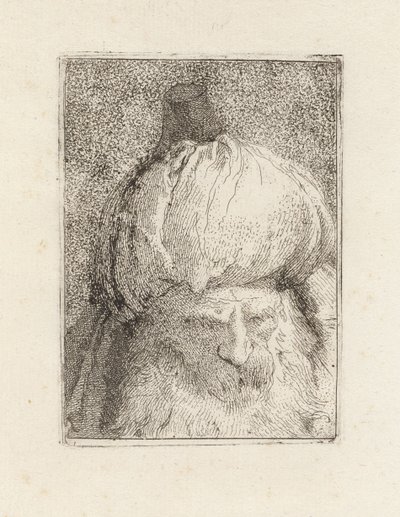 Turk van voren gezien, uit de Raccolta di Teste (Verzameling van hoofden) door Giovanni Domenico Tiepolo