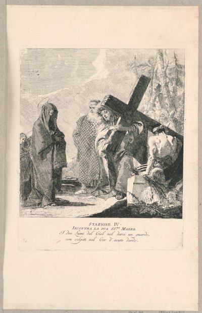 Via crucis - Station IV, Hij Ontmoet Zijn Moeder door Giovanni Domenico Tiepolo