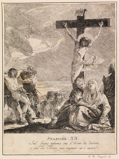 Via crucis - Statie XII. Jezus sterft aan het kruis door Giovanni Domenico Tiepolo