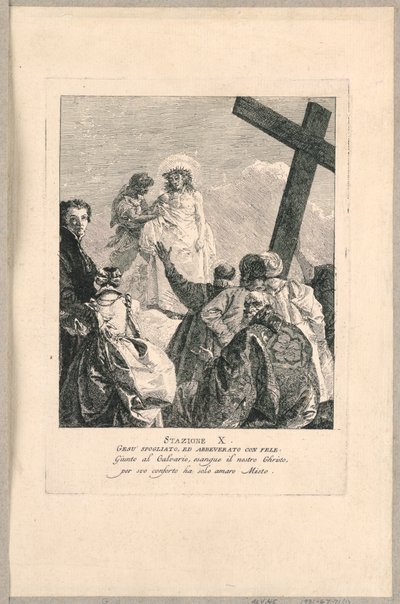 Via crucis - Station X, Jezus beroofd door Giovanni Domenico Tiepolo