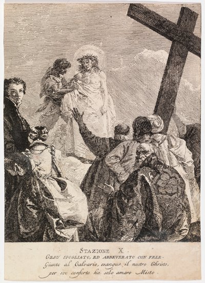 Via crucis - Statie X. Jezus wordt van zijn kleren ontdaan door Giovanni Domenico Tiepolo