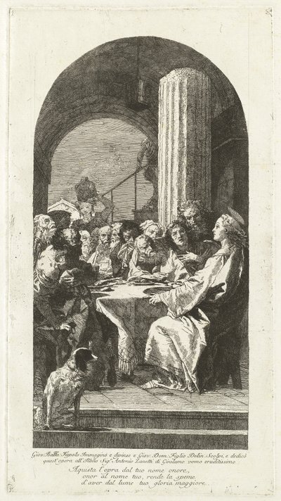 Het Laatste Avondmaal door Giovanni Domenico Tiepolo after Giovanni Battista Tiepolo