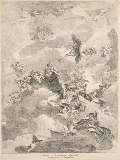 De Triomf van Hercules door Giovanni Domenico Tiepolo after Giovanni Battista Tiepolo