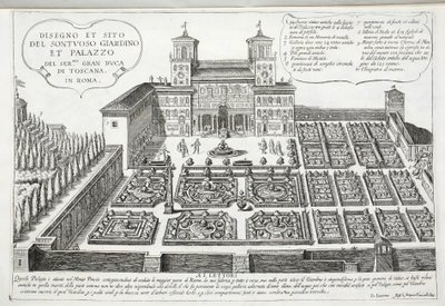 Uitzicht op de tuinen en het paleis van de Groothertog van Toscane, Rome door Giovanni Domenico de