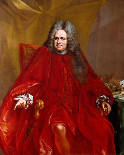 Portret van Benedetto Viale (1660-1749 ca.) doge van de Republiek Genua van 1717 tot 1719 Schilderij door Giovanni Enrico Vaymer (1665-1738) door Giovanni Enrico Vaymer