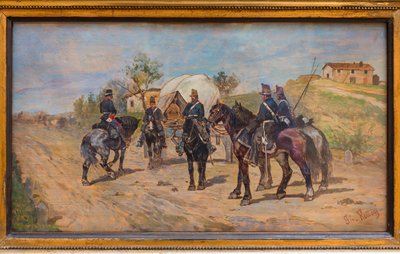 Cavalerie in rust door Giovanni Fattori