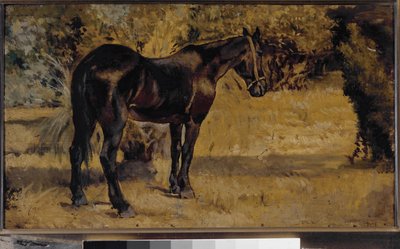 Donker paard door Giovanni Fattori