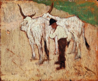Herder en vee door Giovanni Fattori