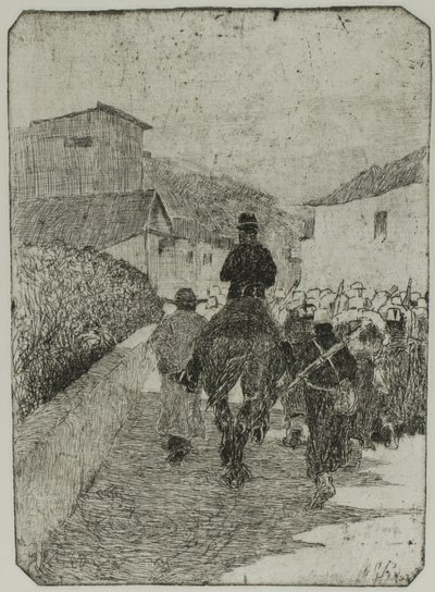 Militaire promenade door Giovanni Fattori