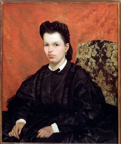 Portret van de eerste vrouw door Giovanni Fattori
