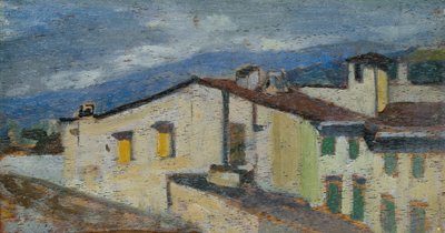 Daken van Via Nazionale in Florence, c.1867 door Giovanni Fattori