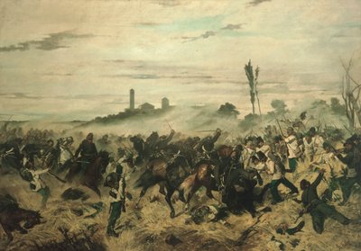 De Slag bij Montebello door Giovanni Fattori
