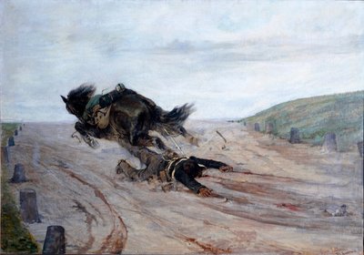 De voet in het paard (Lo staffato) door Giovanni Fattori