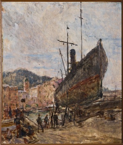 Haven en boot door Giovanni Forghieri