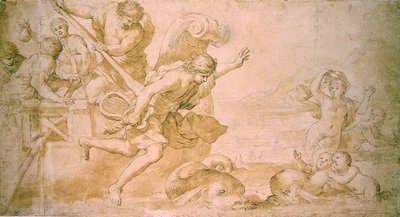 Arion en de dolfijnen door Giovanni Francesco Romanelli