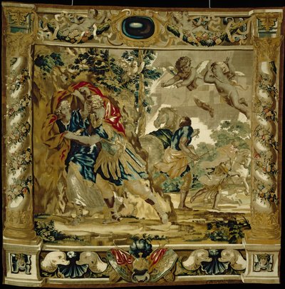 Dido en Aeneas zoeken beschutting tegen een storm door Giovanni Francesco (1610 62) Romanelli