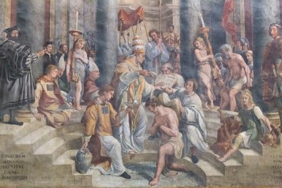De doop van Constantijn (detail), kamer van Constantijn door Giovanni Francesco (c.1488 1528) Penni