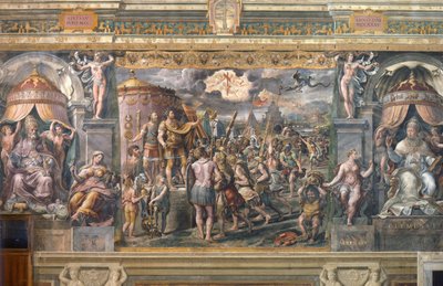 De verschijning van het kruis aan keizer Constantijn door Giovanni Francesco (c.1488 1528) Penni