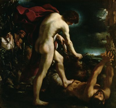 Apollo vilt Marsyas, ca. 1618 door Giovanni Francesco Barbieri