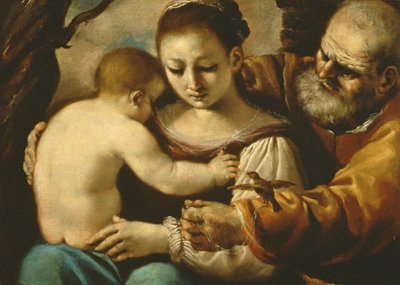 Heilige Familie door Giovanni Francesco Barbieri