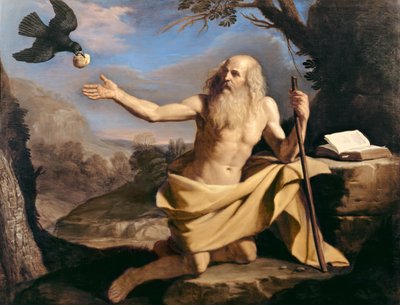 St. Paulus de Kluizenaar gevoed door de raaf door Giovanni Francesco Barbieri
