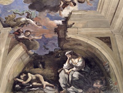De Sala di Aurora detail van een Allegorie van de Nacht (detail) door Giovanni Francesco Barbieri