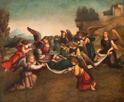 De Begrafenis van de Maagd (na restauratie) door Giovanni Francesco Caroto