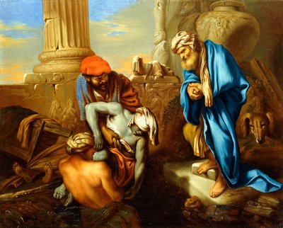 Tobit begraaft de doden in weerwil van de bevelen van Sanherib door Giovanni Francesco Castiglione