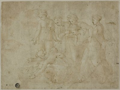 Vondst van Mozes door Giovanni Francesco Penni