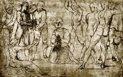 Steniging van St. Stefanus door Giovanni Francesco Penni