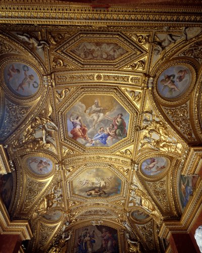 Plafond van de Paradezaal en Kabinet aan het water van het zomerappartement van koningin Anna van Oostenrijk door Giovanni Francesco Romanelli