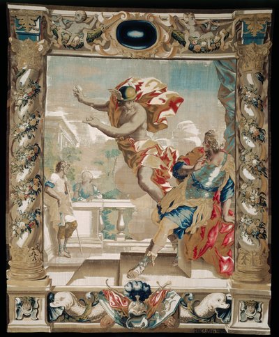 Mercurius vertelt Aeneas om Carthago te verlaten, 1679 door Giovanni Francesco Romanelli