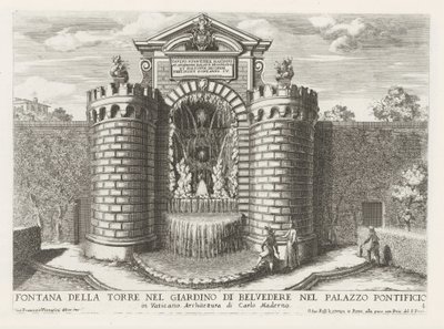 Fontein in de Vaticaanse tuinen door Giovanni Francesco Venturini