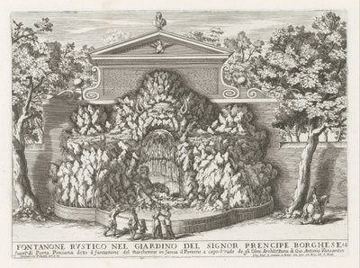 Fontein in de Villa Borghese te Rome door Giovanni Francesco Venturini