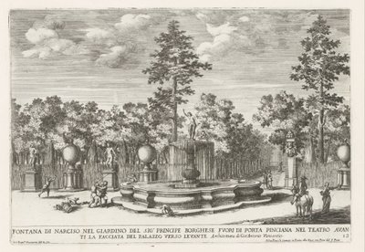 Fontein van Narcissus in de Villa Borghese te Rome door Giovanni Francesco Venturini